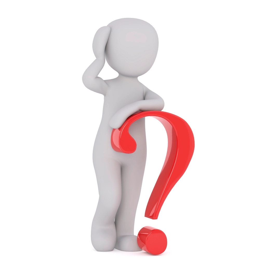 Figure holding question mark