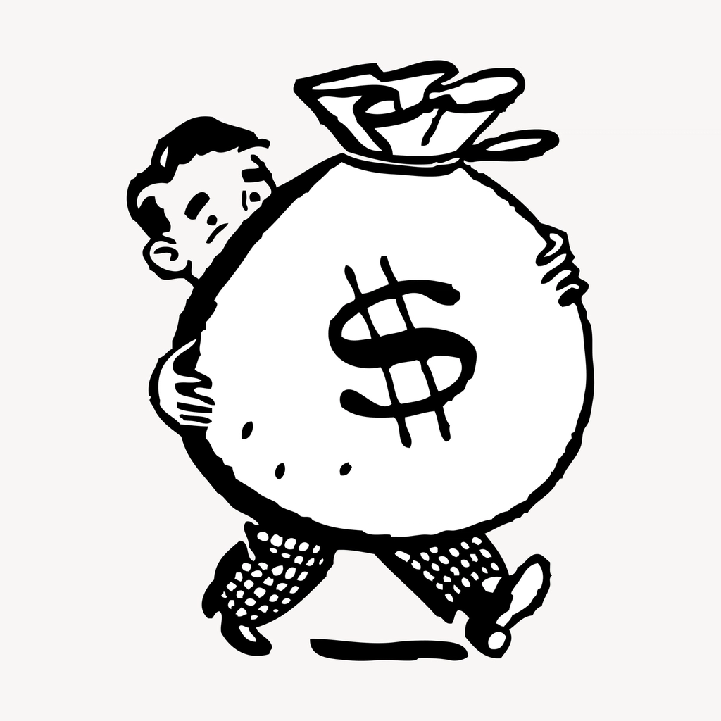 George Feola IO Money bag hand drawn clipart