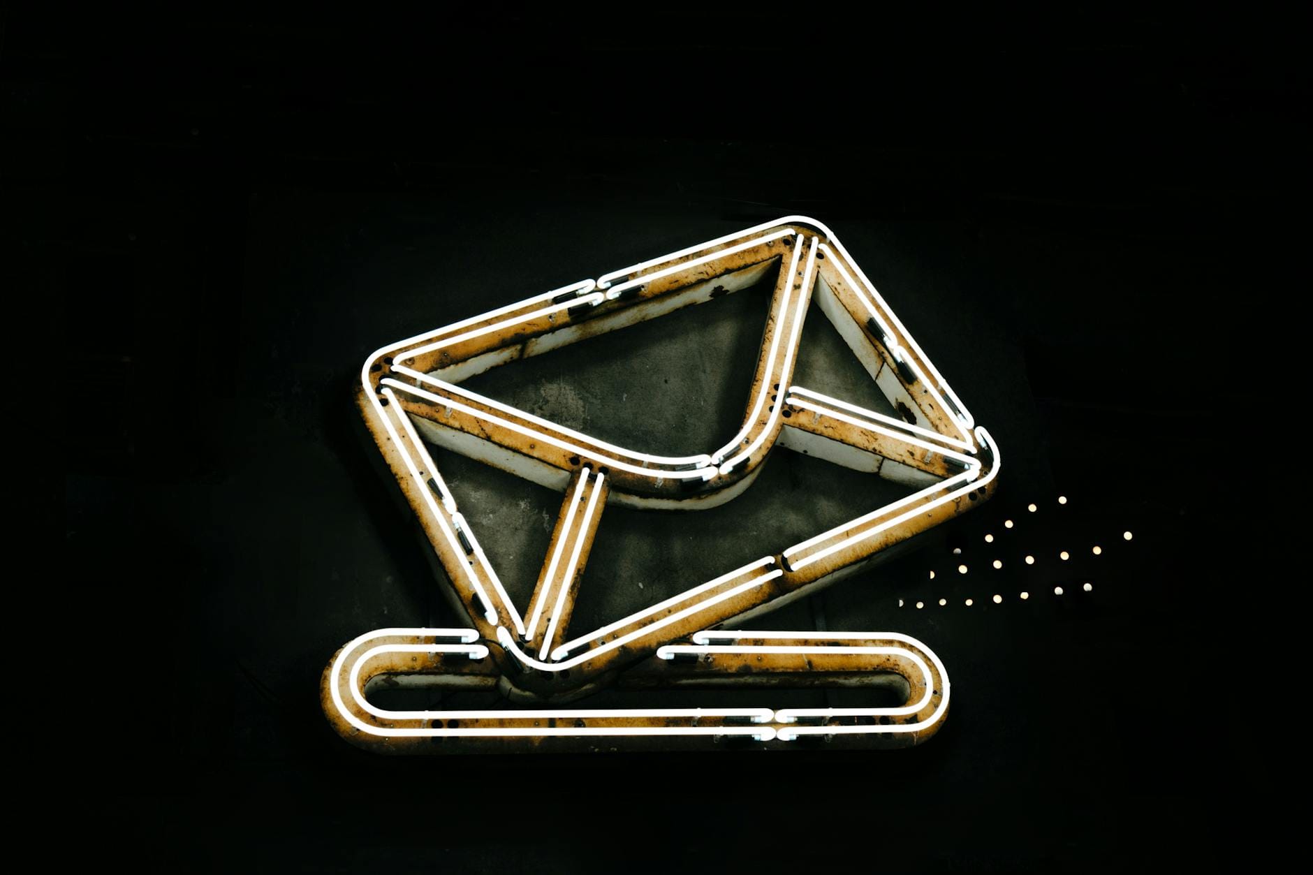 neon lights in envelope shape georgefeola.io george feola email marketing
