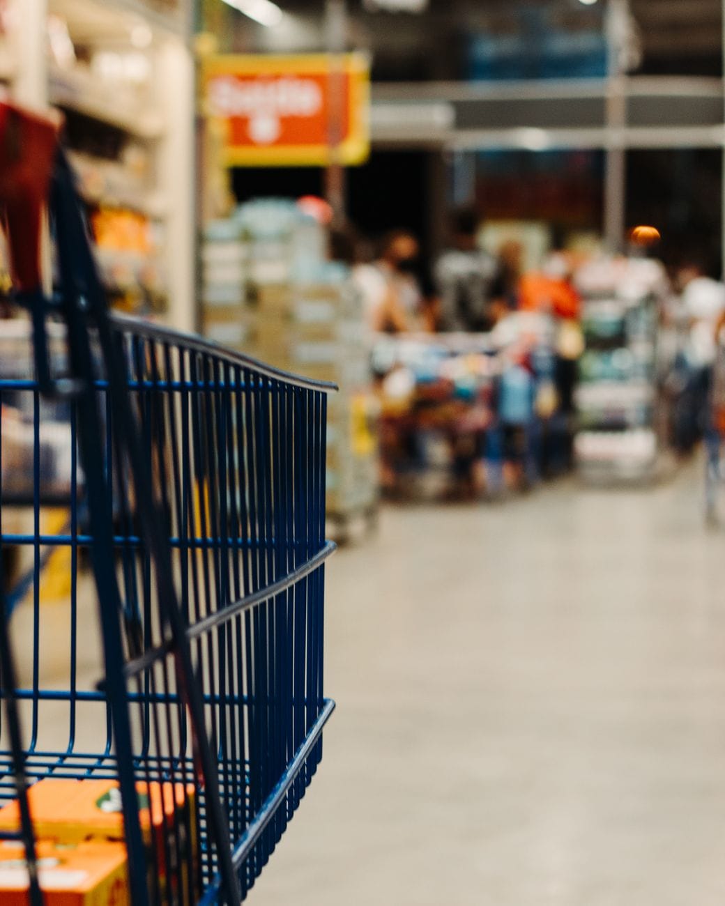 shopping cart in a supermarket