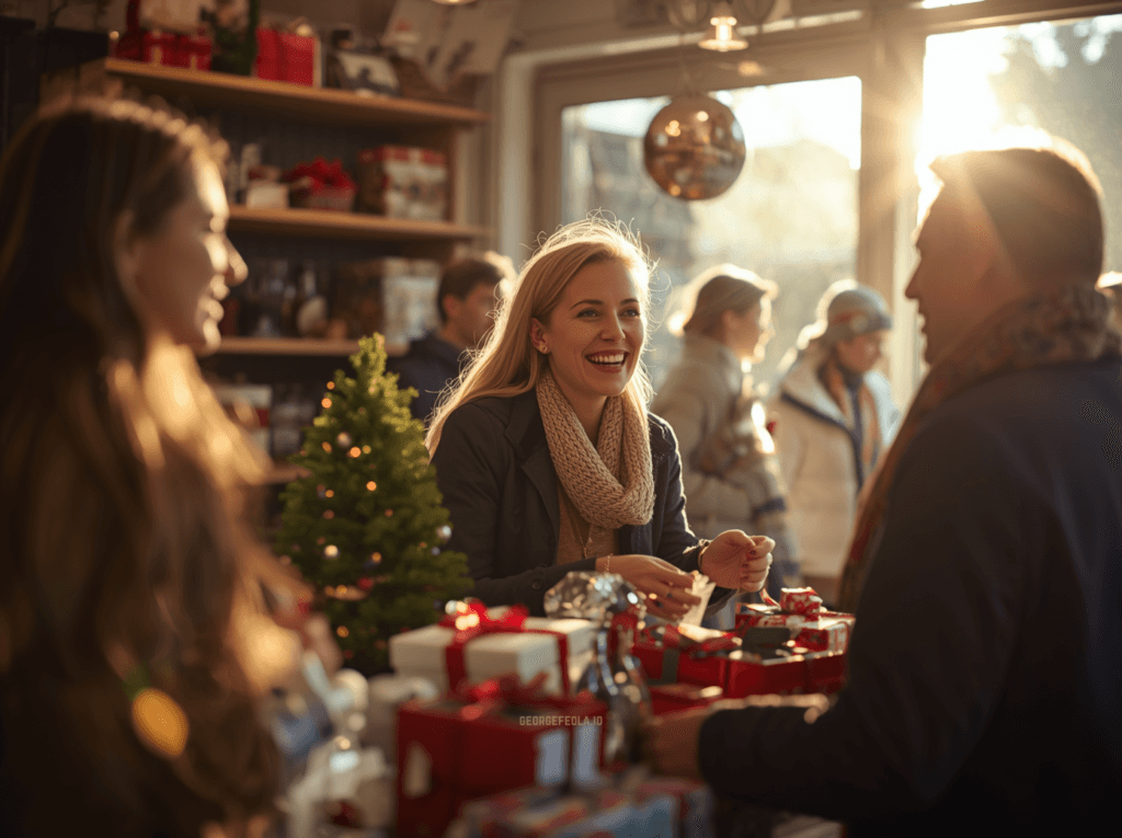 Holiday gift card promotion helping local customers give gifts from neighborhood restaurants and coffee shops.